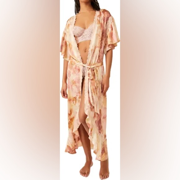 𝓯𝓹 Free People ~ Moonbeams Washed Robe - Picture 4 of 10